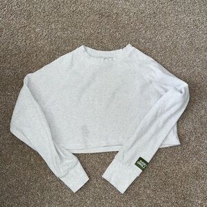 Daily Drills Heather Light Gray Cropped thermal Sweatshirt